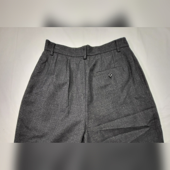 Vintage CASUAL CORNER Pleated Straight Leg Lined Dark Gray Wool Slacks - Size 6 - Picture 3 of 5